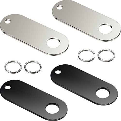 Image of 4 Pieces Motor Bell Hangers and 4 Pieces Split Rings, Fits for Any Bell (Black, Silver)