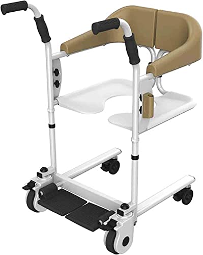 Patient Shower Wheelchair for Home and Nursing Home,Patient Transfer Lift,Bathroom Wheelchairs with Removable Cushion and Commod