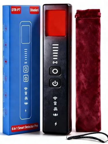 Diseleri Détecteur de Caméra Cachée 5 en 1 – Détecteur de Micro Espion, Détecteur de Micros GPS, Détecteur RF sans Fil, 6 Niveaux de Sensibilité,...