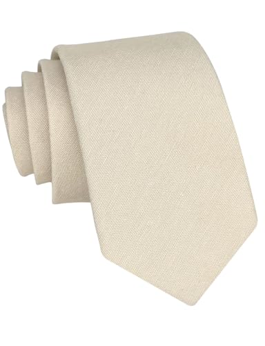 Image of Kebocis Mens Solid Color Cotton Necktie for Men
