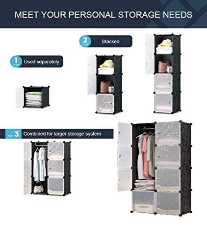 Image of Owme Closet for Clothe DIY Plastic Rack - Side Hanger, Storage for Home | with Mist Humidifier with Remote Controller, Shelf Storage Cabinet Stand, Auto Open & Close for Rain and Sun (Green, 8 Door)