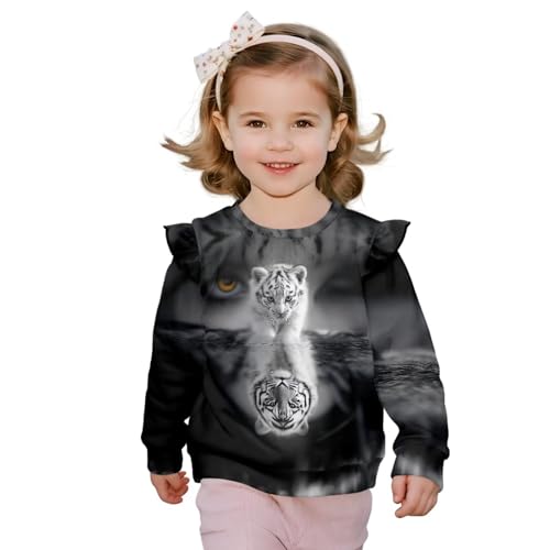 WELLFLYHOM Sweatshirts for Girls 1-8T Long Sleeve Pullover Shirts Top Graphic Fall Clothes Drop Shouder Tops