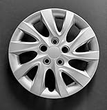 One New Wheel Cover Hubcap Replacement Fits 2011-2016 Hyundai Elantra; 16 Inch; 10 Twist Spoke; Silv