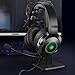 immagine 6PHOINIKAS Cuffie Gaming PS4, Cuffie da Gioco con Microfono per Xbox One, PC, Nintendo Switch, Cuffie Wireless Bluetooth con surround 7.1 per bassi, Ruotabile Ear Cups, Luce LED - Verde