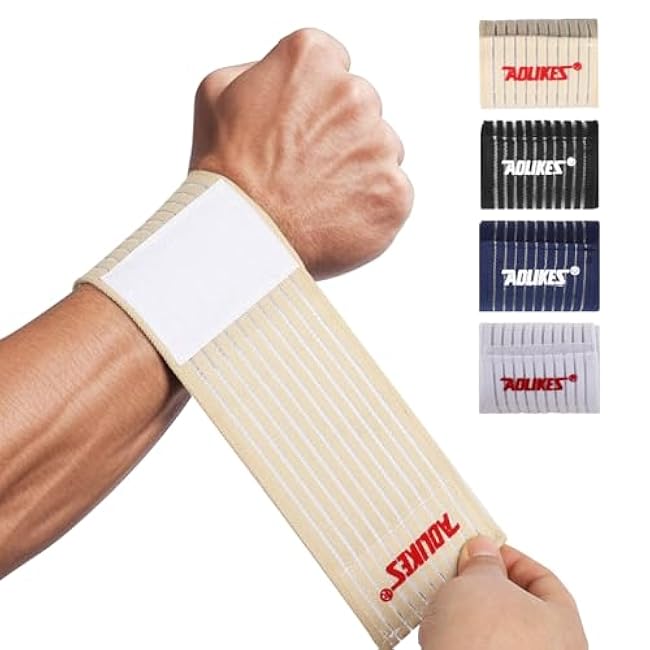 Athletic Wrist Support Wrap, Elastic Compression Band for Weightlifting, Workout, Breathable Compression for Basketball, Gym & Office Typing | Sweat-Resistant & Unisex Design