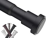 NewDew Barra telescópica para cortina de ducha, sin taladrar, 100 – 170 cm, óxido, antideslizante, ajustable, para armario o cuarto de baño