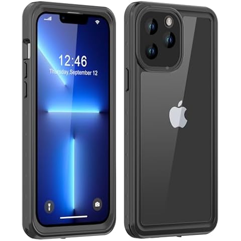 ibelief for iPhone 13 Pro Max Waterproof Case with Built-in Screen Protector, IP68 Underwater Case Shockproof Dustproof Full Body Protection Cover for iPhone 13 Pro Max 6.7 inch(Clear) Cover