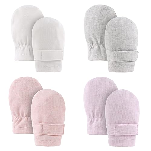 Image of Newborn Baby Mittens Infant No Scratch Gloves Cotton Mitts for Baby Girls Boys