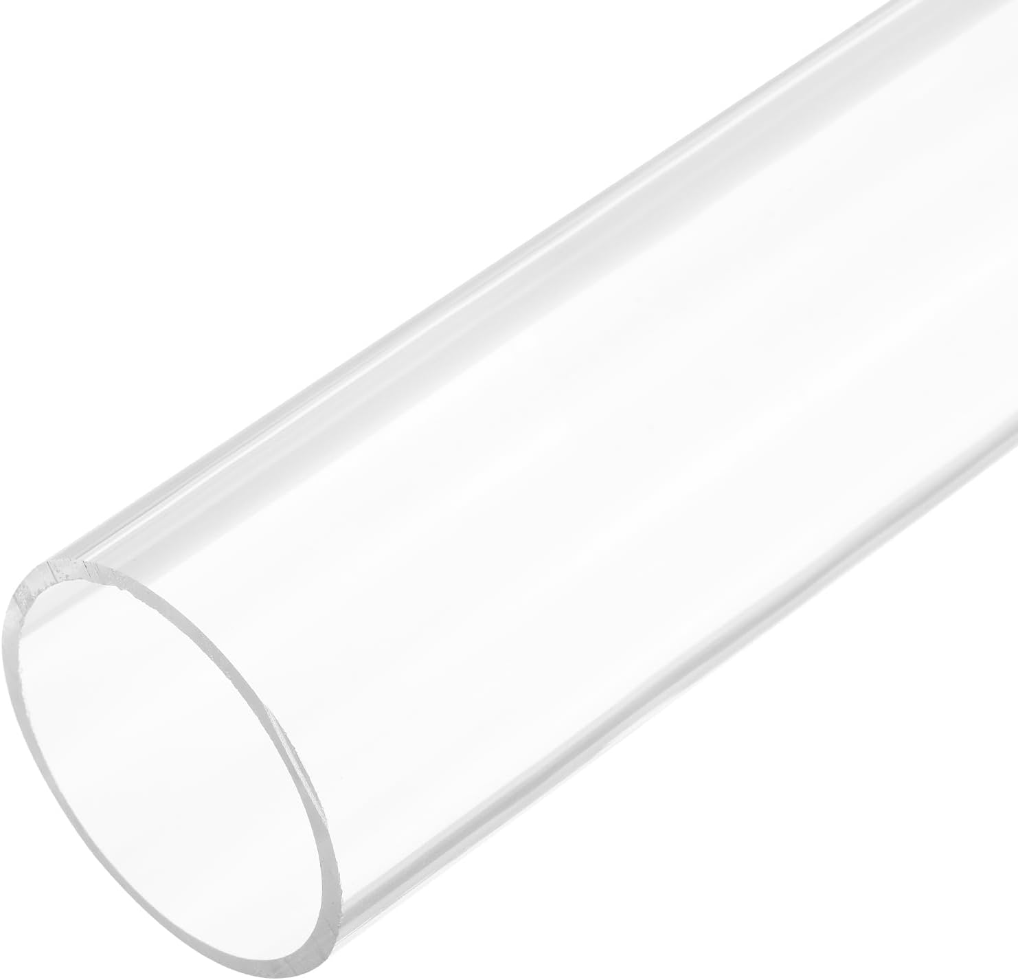 MECCANIXITY Acrylic Pipe Rigid Round Tube Clear 49mm(1.93") ID 55mm(2 3/16") OD 305mm(12") for Lamps and Lanterns,Water Cooling System