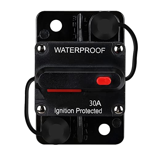 30 Amp Audio Circuit Breaker,12V-48V Dc Fuse Holder,30-300A Breaker Switch,Inline Circuit Breaker With Reset Button,For Automotive Marine Boat Audio System Current Overload Protection #TOP10