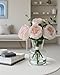 CHASMILE Lifelike Artificial Light Pink Rose Bouquet in Vase - 3D Petals & Stem Design - Table Centerpiece for Wedding, Restaurant, or Home Dining Room