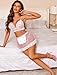 Avidlove Womens Lingerie Sexy Roleplay Lingerie Outfits Lace Cosplay Maid Costume Set with Chain(Pink,Medium)