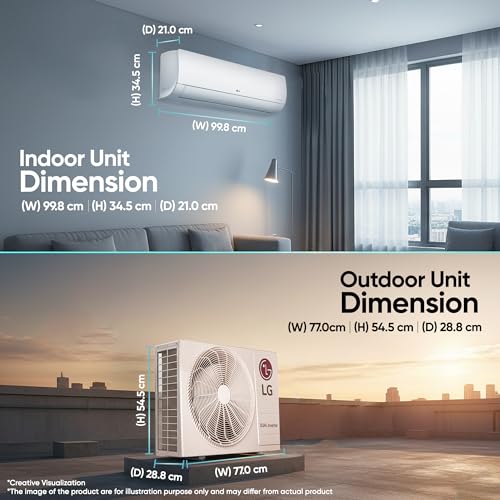 Image of LG 2 Ton 3 Star DUAL Inverter Split AC (Copper, AI Convertible 6-in-1, Diet Mode+, Faster Cooling & Energy Saving, 4 Way Swing, HD Filter with Anti-Virus Protection, Him Clean, AS-Q24ENXE, White)