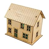 TTETTZ 1:64 Scale Miniature Wooden House Architecture Scene DIY Building for Birthday Gift, Style D