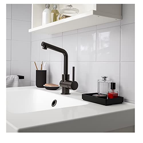 Image of IKEA TSSP Plastic Rectangular Tray (Black, 15 * 10 cm) (Pack of 2)