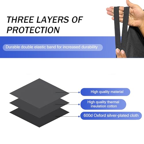 Image of Windshield Snow Cover Cloth, Oxford Cloth Thickened Winter Snow Windproof Sun Shade Windshield Cover, Foldable Accessories, Universal for Most Car Models (Black #170CM*107CM)