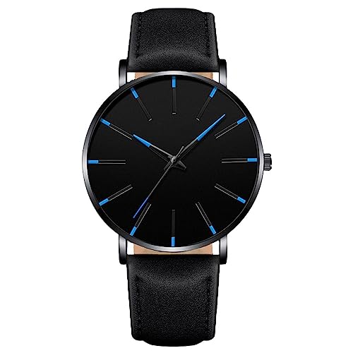 ALINKER Mens Watches, Chronograph Analog Quartz Movement Dress Watch Casual Leather Band Date Watches for Men Roman Numerals Classic Business Wrist Watch