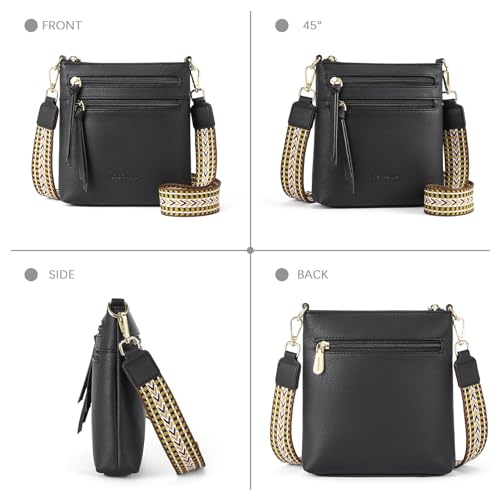 BOSTANTEN Crossbody Bags for Women Trendy Vegan Leather Purse Designer Shoulder Handbags with Adjustable Strap Zipper Pocket
