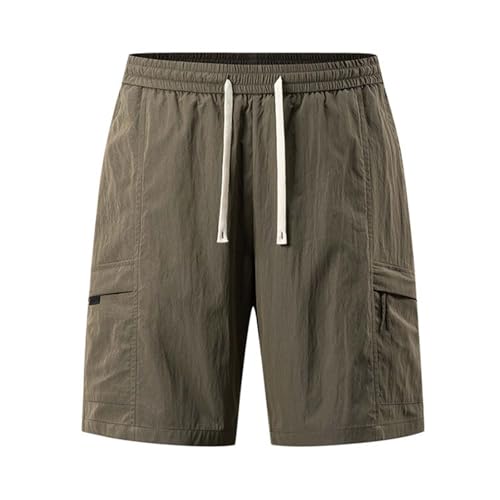 Men's Classic Cargo Stretch Short Elastic Waist Drawstring Summer Vacation Workout Shorts with Pockets