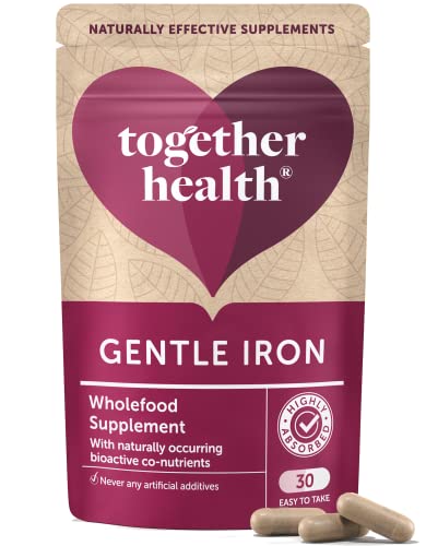 Hierro suave – Together Health – Nutrientes de alimentos integrales – Hierro y vitaminas B – Apto para veganos – Fabricado en el Reino Unido – 180 cápsulas vegetales – Paquete de 6