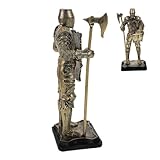 Material de resina: elaborada con resina resistente, esta estatua de caballero garantiza durabilidad y belleza duradera con su artesanía detallada, estatua de caballero, decoración de caballero