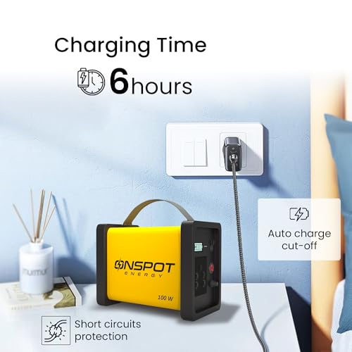 Image of 100W Portable Power Station | Proudly Made in India | Power Backup for Laptop, Drone, Wi-Fi & AirFiber, CCTV, LED Bulb, LED Lights & Fans (Up to 100W) | Photography & Caravan Use