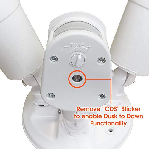 Xtricity Led Compatible Dual Head Motion Sensor Security Light, Outdoor Dual Spotlight Fixture, Max 180W, Dusk To Dawn, Weatherproof, Etl Certified, White #TOP3