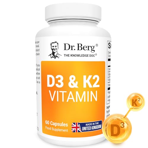 Dr. Berg Vitamin D3 K2 with MCT Powder - Includes 2 000 IUs of Vitamin D3 & 50 mcg MK7 Vitamin K2 - No Added Sugars Maltodextrin or Corn Syrup - 60 Capsules