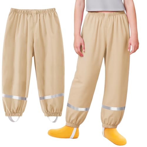Baogaier Unisex Kinder Matschhose Regenlatzhose Mädchen Jungen Khaki...