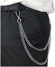 40+50 cm Trouser Chain for Pocket Stainless Steel Hip Hop Punk Wallets with Key Hanging Key Holder Decorate for Men/Women