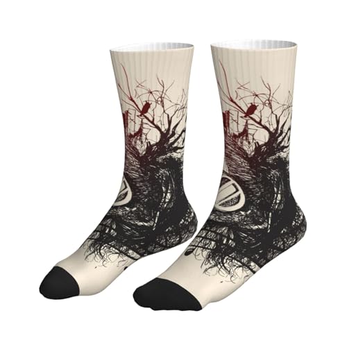 Girl Listens To Music Mid-Tube Sports Socks Soft Comfy For Ourdoor Sports,Nurse,Pregnant,Hiking,Riding,Running3