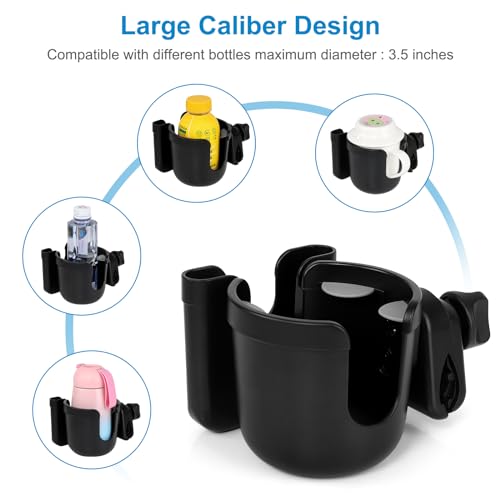 image for Accmor 2-in-1 Walker Cup Holder with Phone Holder, Wheelchair Cup Hold
