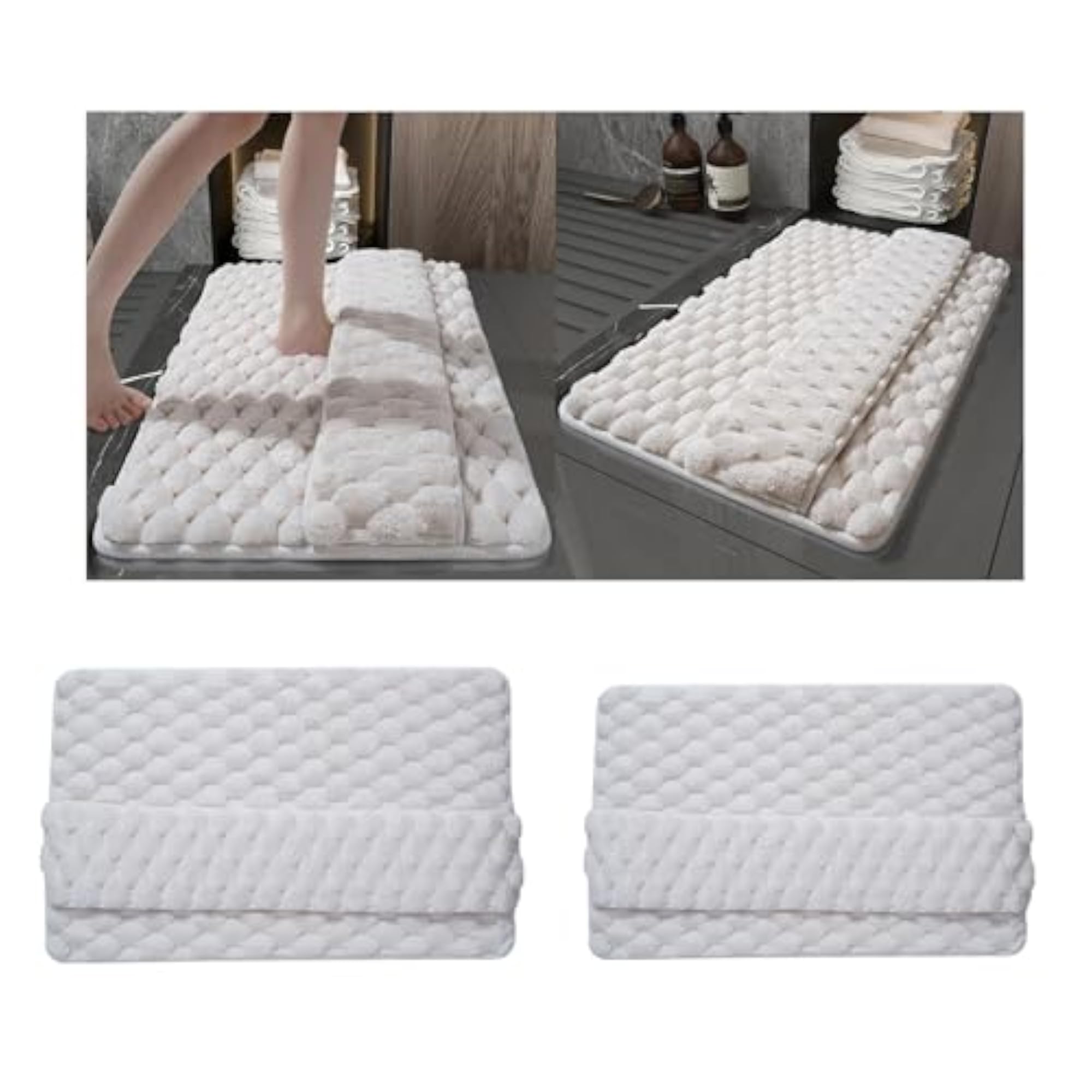 Extra Thick Polyester Foam Bathroom Mat Versatile Accessory