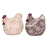 Mesures: 10 cm x 7 cm x 10 cm Matériau: résine Net Poids: 180 GRS .. Couleur: marron. Décorez votre maison avec ces adorables poulets en résine de résine! Ajoutez une touche rustique et charmante à n'importe quel espace avec cet ensemble de deux figures de 10 cm de haut