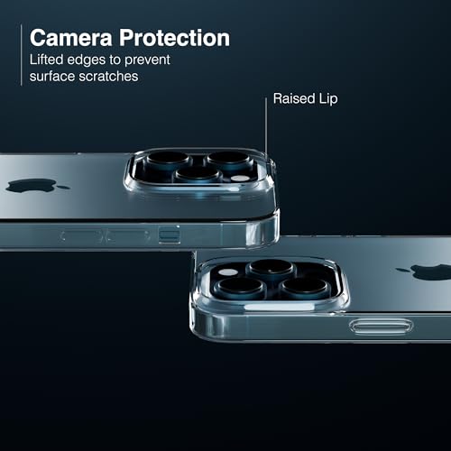 Image of UNBREAKcable Ultra Hybrid Back Case Compatible with iPhone 15 Pro | Hard Clear TPU Transparent Back Cover with Shockproof Bumper, Camera Protection, Anti-Yellowing, Slim Fit, Scratch Resistant Case