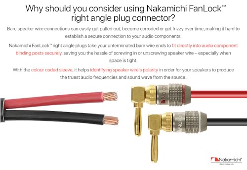 Nakamichi FanLock Banana Plug Ángulo Derecho 2 Pcs miniatura 3