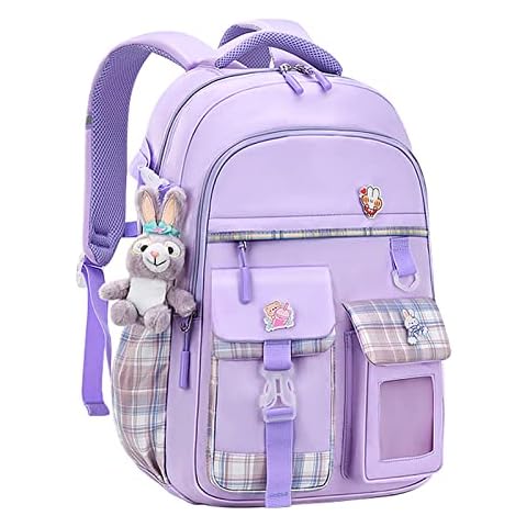 Amythe Schulranzen Mädchen,Schulrucksack Mädchen Teenager, Lässige Kinderrucksack aus Nylon Wasserdichte Leichte Rucksack Cover
