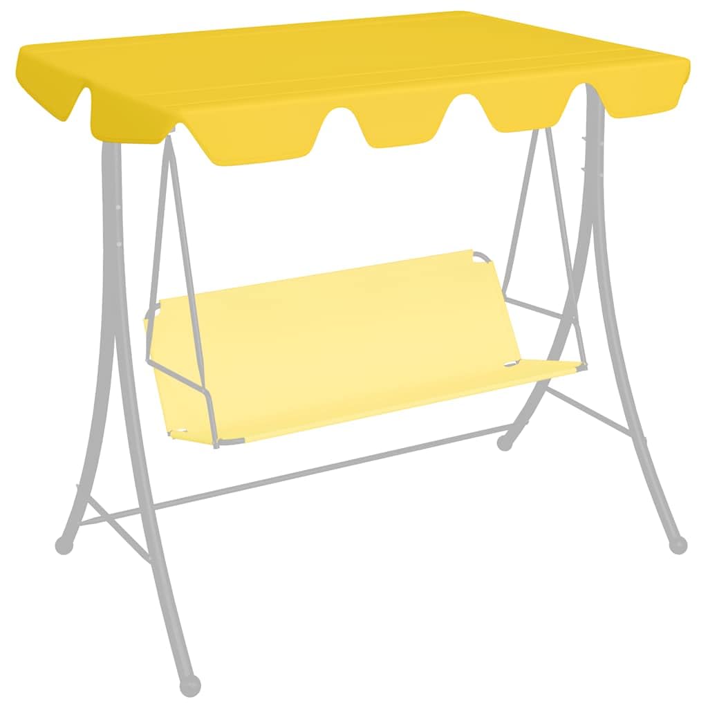 Toit de Rechange pour Balancelle de Jardin, Toile de Balancelle Housse de Rechange Toit Pare-Soleil de Balançoire Jaune 188/168x145/110 cm