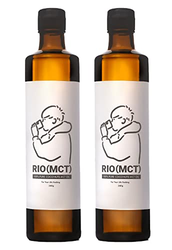 バターコーヒー専用MCTオイル/RIO(MCT) 360g 2本セット / ココナッツ由来100% / 中鎖脂肪酸100% / 完全無欠コーヒー専用/完全無添加で安心安全の日本国内製造/シンプルデザイン