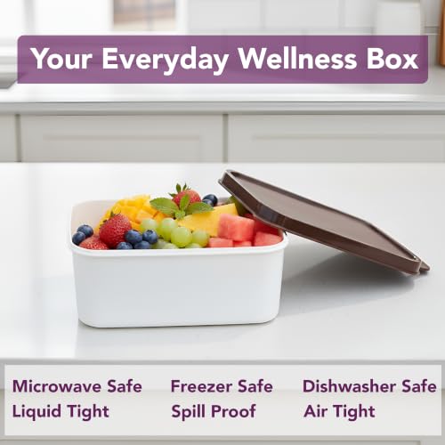 Image of Plastic Storage Food Containers with Lid Set of 12(6x350ml & 6x250ml)Ivory Chocolate,BPA Free Food Grade Plastic Container,Microwave & Dishwasher Safe,Airtight Leak Proof,Lunch box for office
