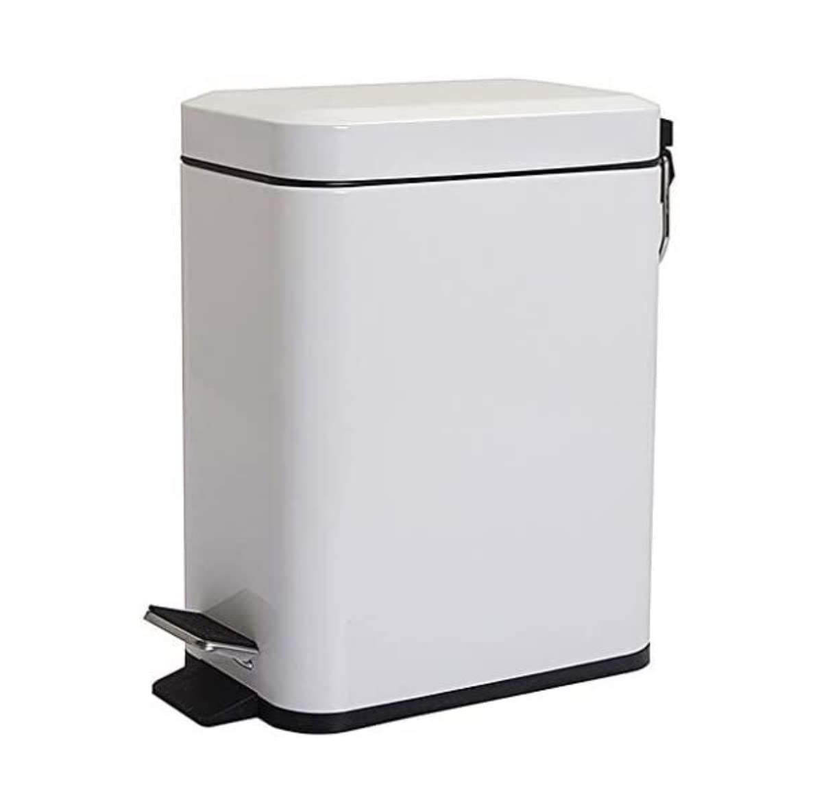 Portarifiuti Pattumiera Pattumiera In Metallo Per La Spazzatura Della Camera Da Letto Pattumiera Rettangolare Del Cestino Della Carta Straccia Del Pedale Per La Casa Cestino dei Rifiuto ( Color : Bian