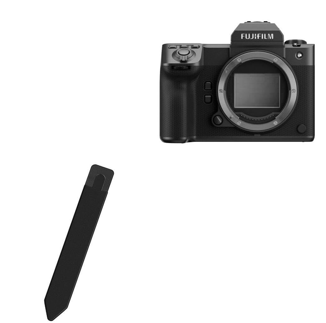 BoxWave Stylus Pouch Compatible with Fujifilm GFX100 II - Stylus PortaPouch, Stylus Holder Carrier Portable Self-Adhesive - Jet Black