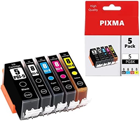 Pack De 5 Cartouches D'encre Compatibles Canon Pixma MP510 – PGI5 CLI8 – Neuf, Multicolore