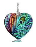 XUTAI Peacock Feather Heart Christmas Tree Ceramic Ornaments Porcelain Pendant Christmas Ornament Ha