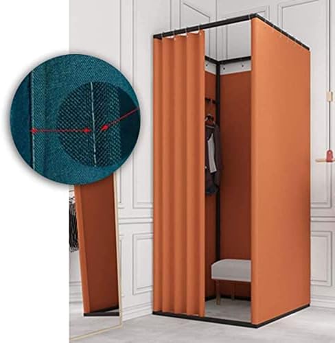 Dressing room, Simple Locker Room Privacy Shelter Fitting Room Clothing Store, Floor-to-Ceiling Dressing Room Mobile Track Locker Room Flax Curtain Eyelet Kit Protection Privacy Partition Easy to Asse
