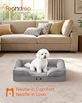 Feandrea Orthopaedic Dog Sofa Bed, M Dog Bed with Raised Sides, Egg Crate Foam, Removable and Washable Cover, Non-Slip Bottom, Water-Resistant Lining, Dove Gray, 76 x 51 x 16 cm UPGW321GD01