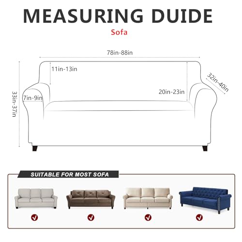 Molasofa Sofa Covers For Home Décor,Soft 3 Cushion Couch Covers For Sofa Covers Leather-Like Spandex,1-Piece Couch Cover For Dogs/Cats/Kids thumb #1