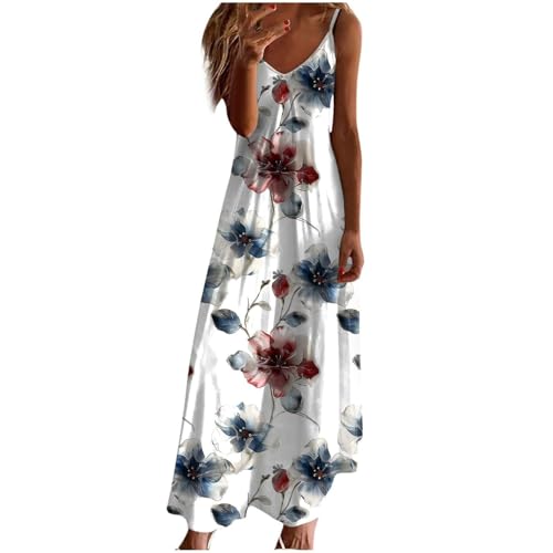 Robe longue décontractée de style bohème à bretelles fines imprimée