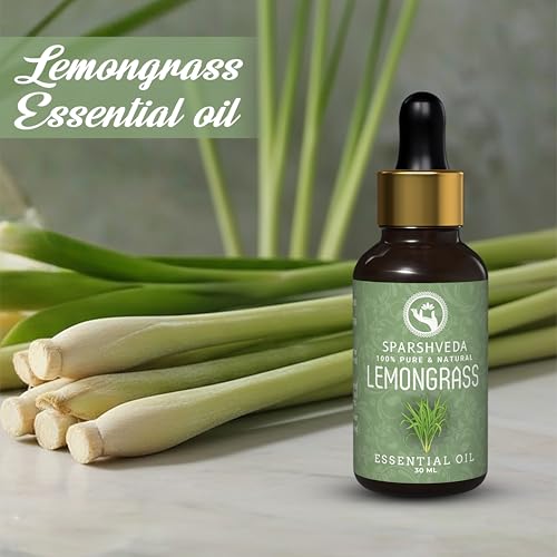 Image of Lemongrass Essential Oil for Aromatherapy, Skin & Hair Care - 100% Pure, Natural & Undiluted Lemongrass Oil for Diffuser, Pain Relief & Home Fragrance - 30ml