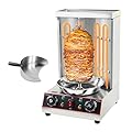 XXUNYNUIN Electric Shawarma Grill Machine Doner Kebab Machine Vertical Broiler Grill Gyro Rotisserie Oven with Meat Catch Pan
